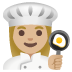 👩🏼‍🍳 woman cook: medium-light skin tone display on Google